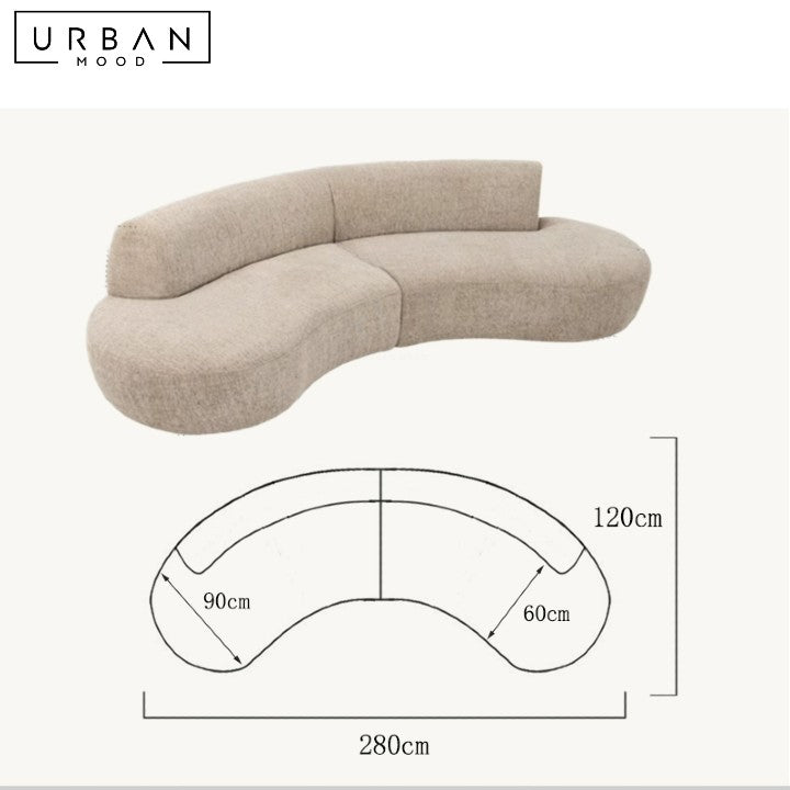 TURK Modern Curved Fabric Sofa