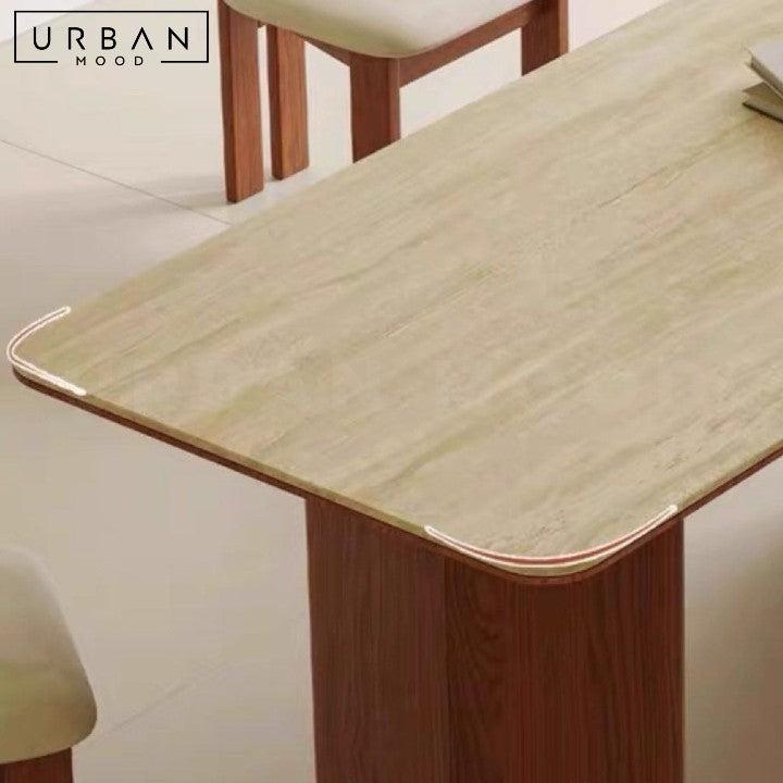 URBANO Modern Travertine Dining Table