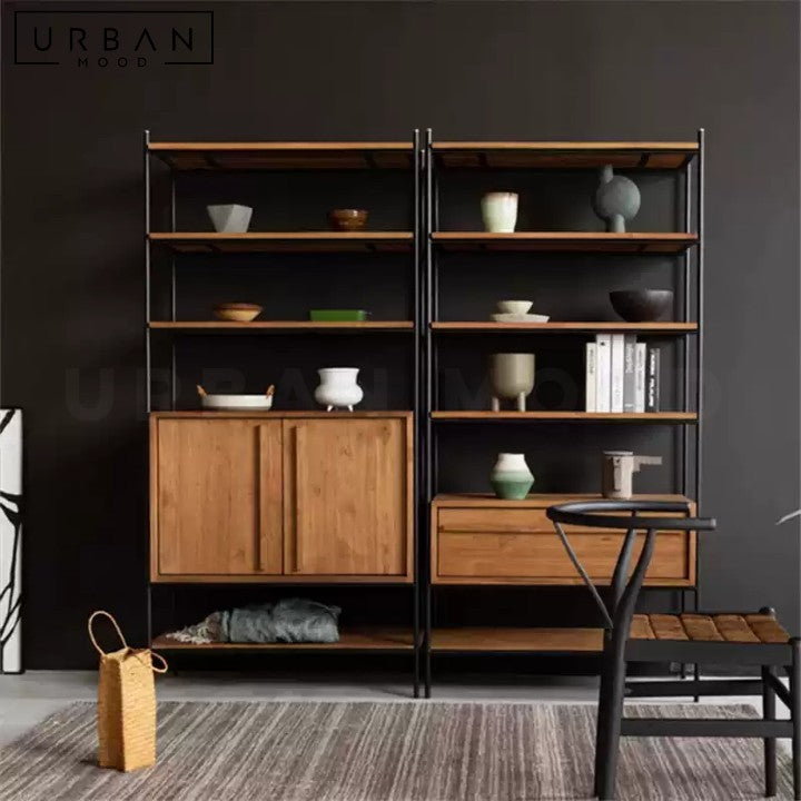 URRU Industrial Solid Wood Display Shelf