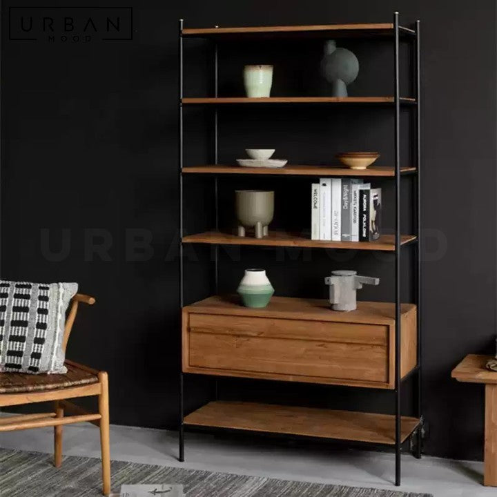 URRU Industrial Solid Wood Display Shelf