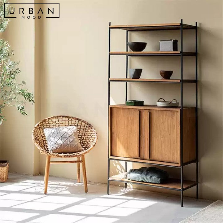 URRU Industrial Solid Wood Display Shelf