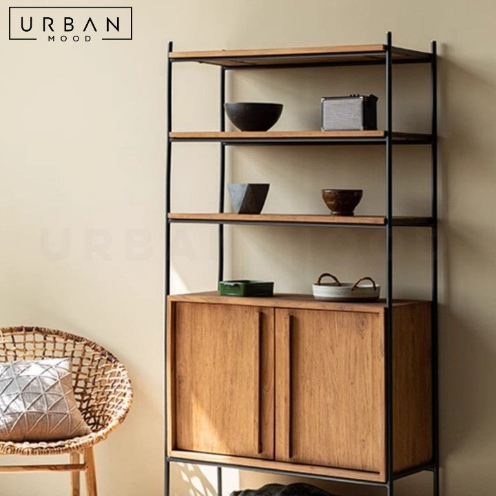 URRU Industrial Solid Wood Display Shelf