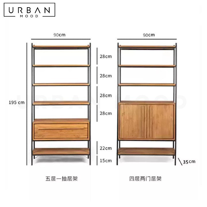 URRU Industrial Solid Wood Display Shelf