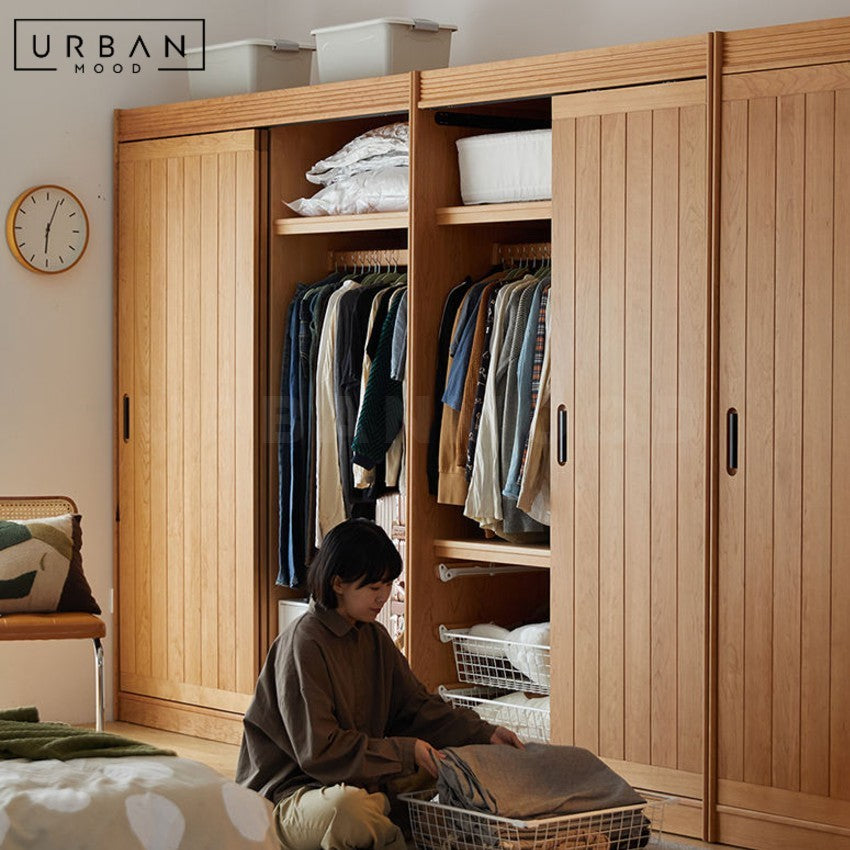 URSULA Japandi Solid Wood Wardrobe