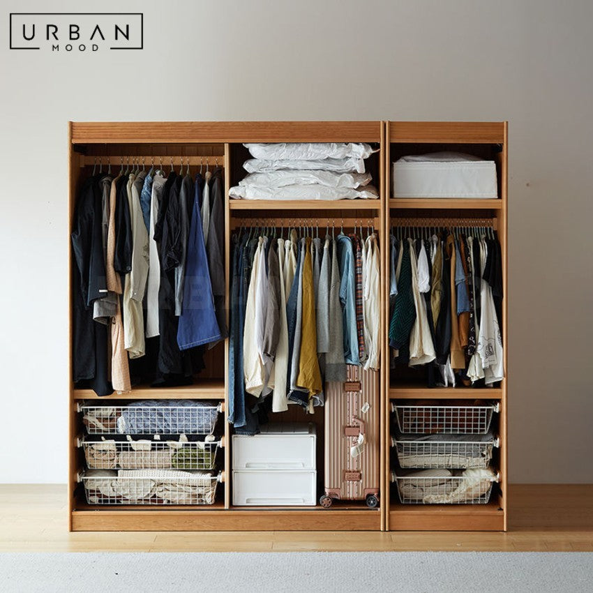 URSULA Japandi Solid Wood Wardrobe