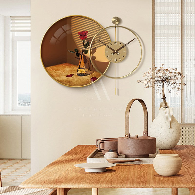 Single Bloom Wall Art Clock