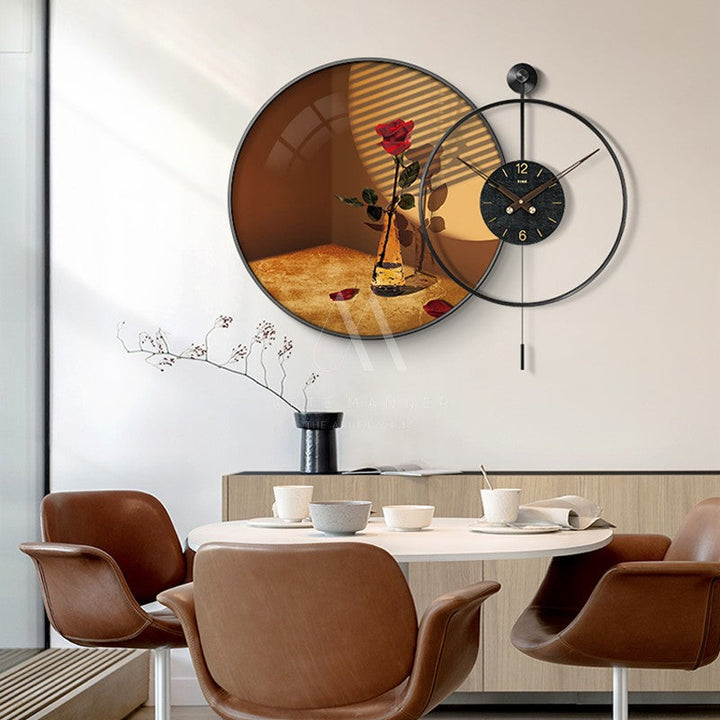 Single Bloom Wall Art Clock