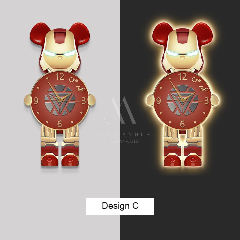Cosmic Bear Wall Art Clock