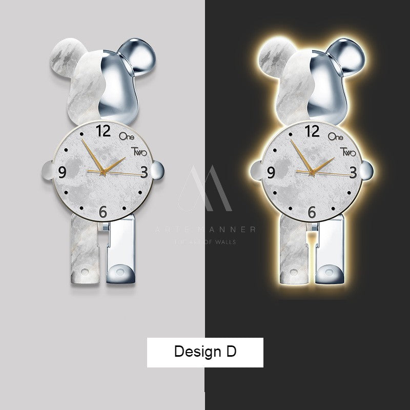 Cosmic Bear Wall Art Clock