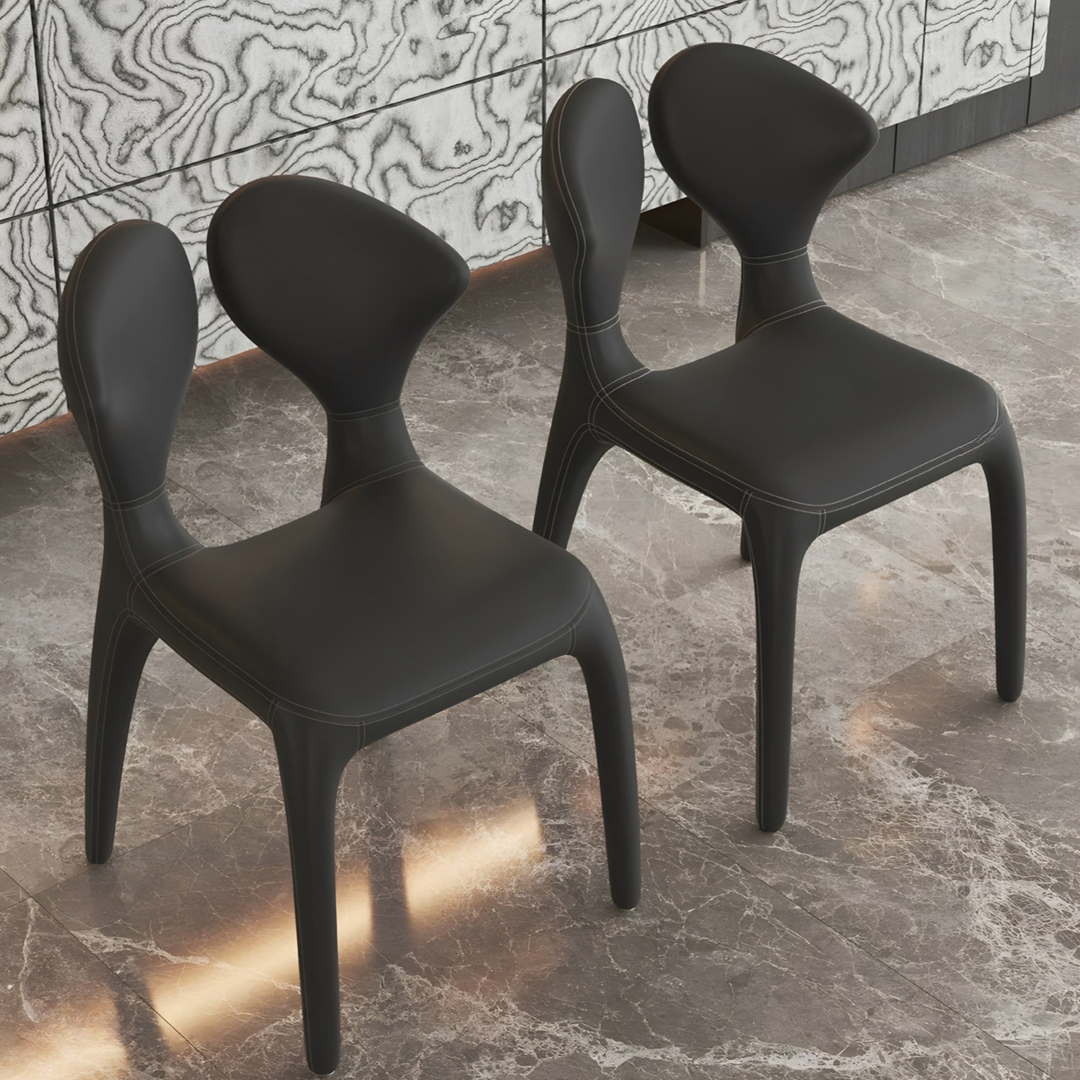 VAELIS Modern Leather Dining Chair - Urban Mood Singapore