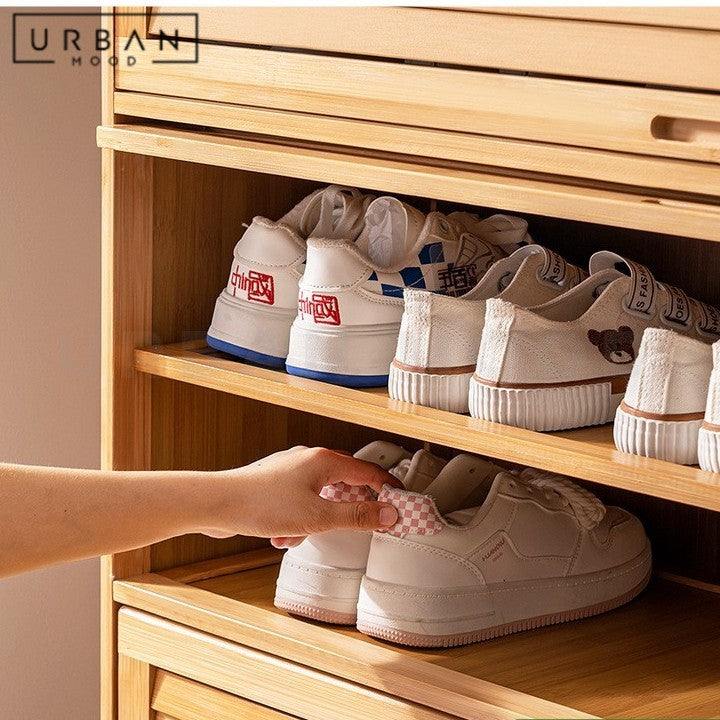 VAESE Rustic Solid Wood Shoe Cabinet