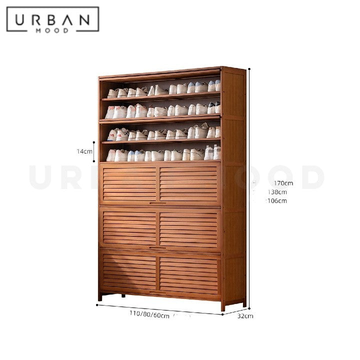 VAESE Rustic Solid Wood Shoe Cabinet