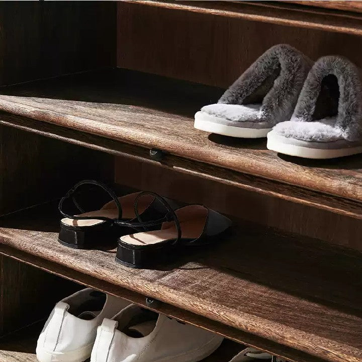 VALERI Rustic Solid Wood Shoe Cabinet