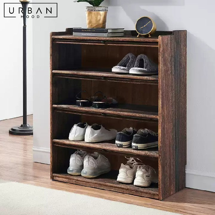 VALERI Rustic Solid Wood Shoe Cabinet