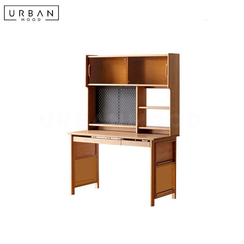 VANCOUVER Modern Solid Wood Study Table with Cabinet