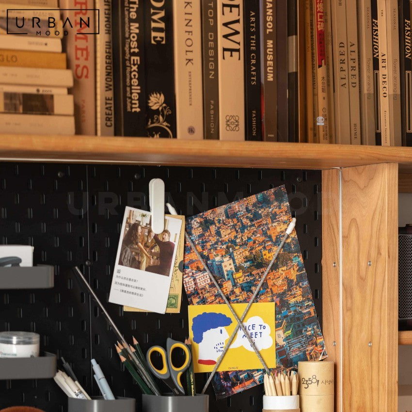 VANCOUVER Modern Solid Wood Study Table with Cabinet