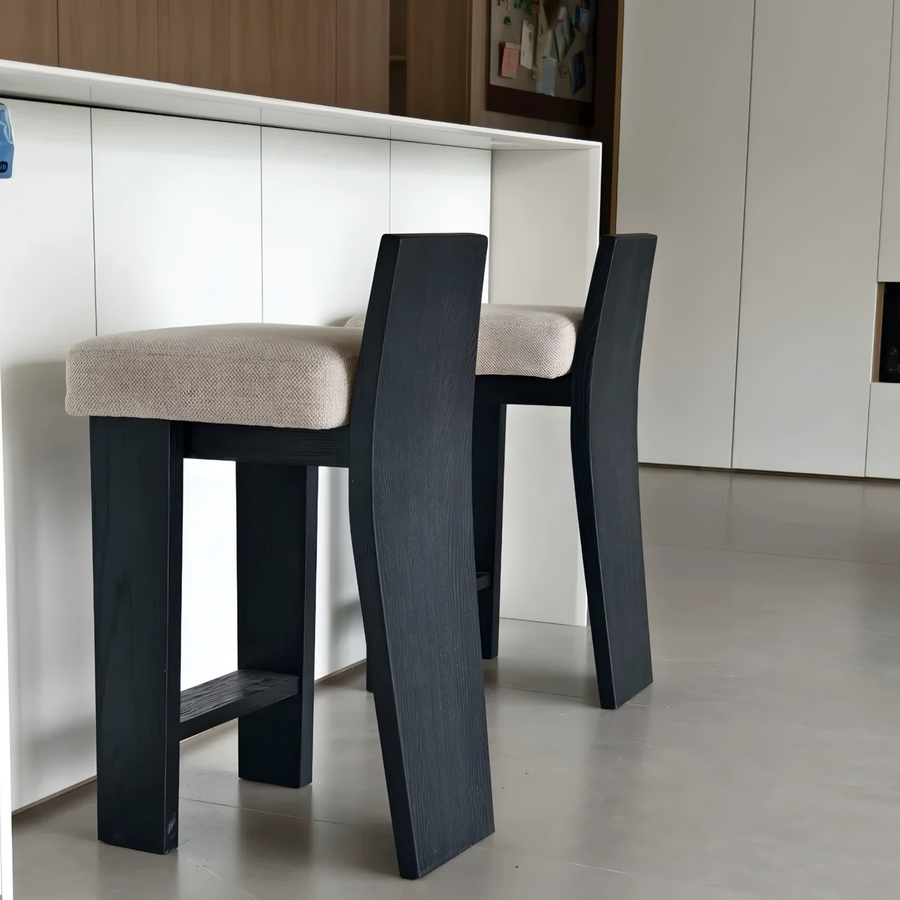 VARENI Modern Solid Wood Bar Stool - Urban Mood Singapore