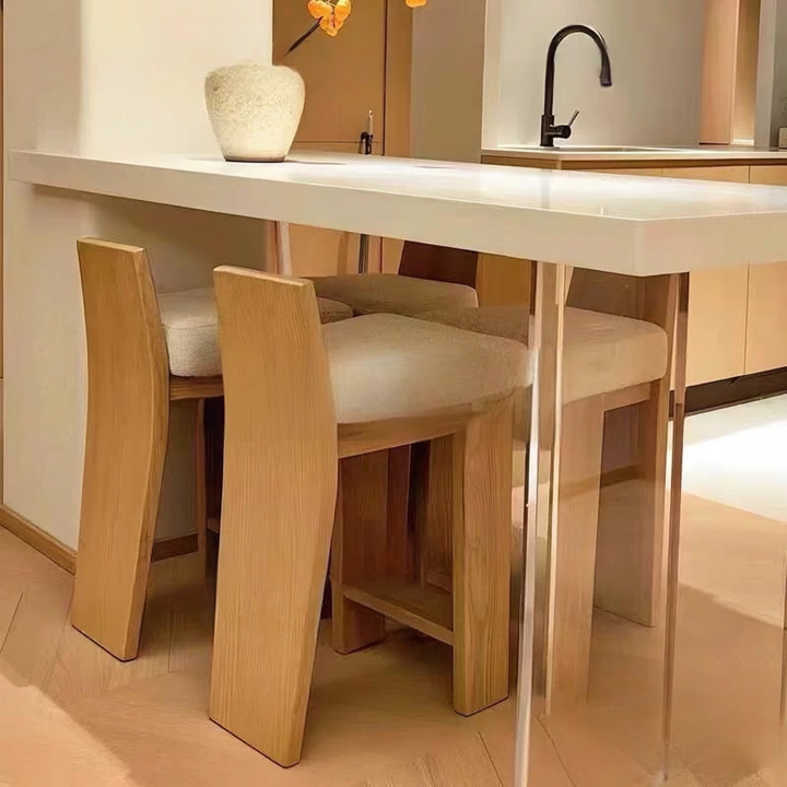 VARENI Modern Solid Wood Bar Stool - Urban Mood Singapore