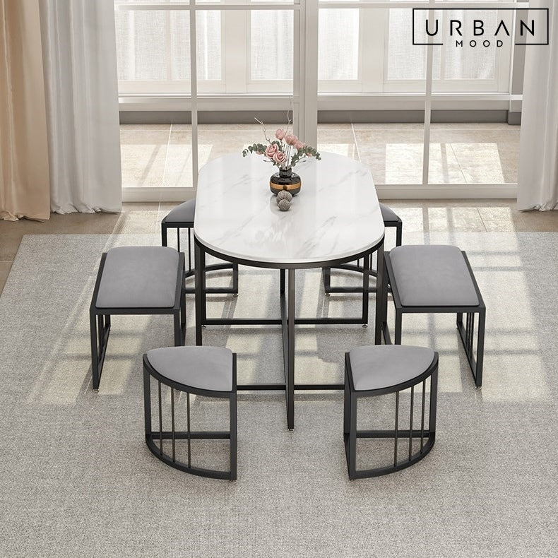 VARSE Modern Sintered Stone Dining Table Set