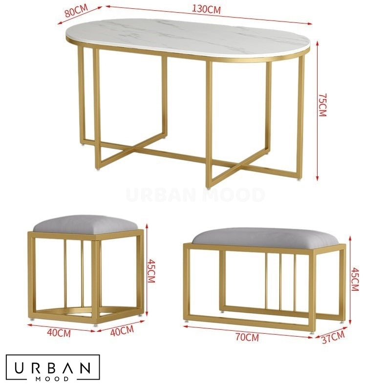 VARSE Modern Sintered Stone Dining Table Set