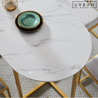 VARSE Modern Sintered Stone Dining Table Set