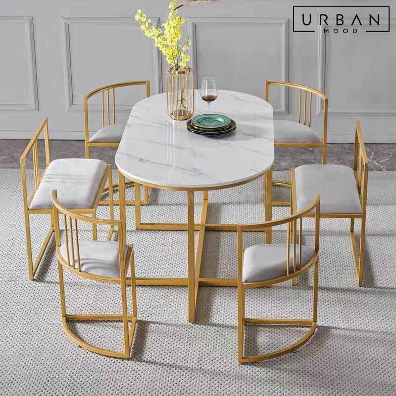 VARSE Modern Sintered Stone Dining Table Set