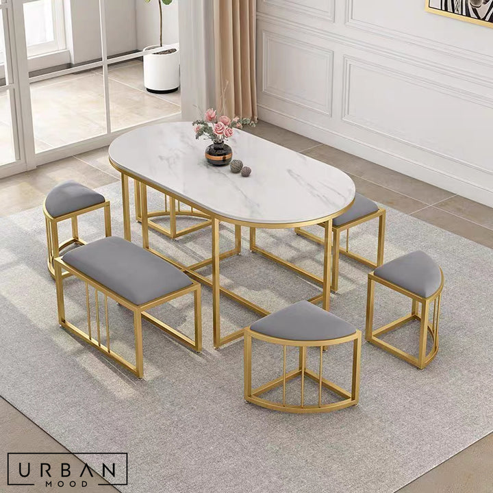 VARSE Modern Sintered Stone Dining Table Set