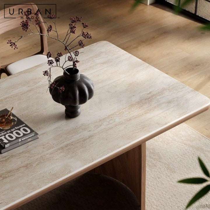 VATA Modern Travertine Dining Table