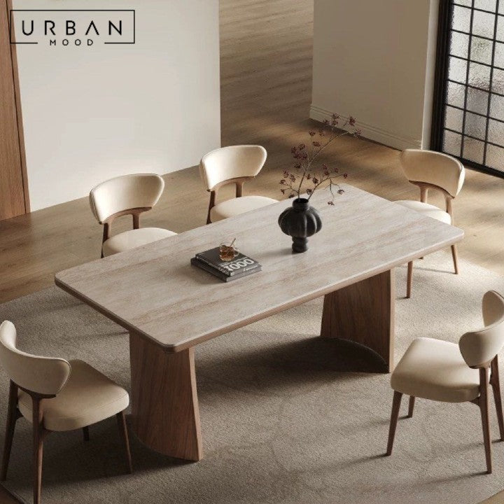 VATA Modern Travertine Dining Table
