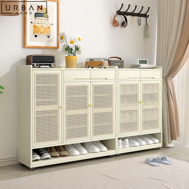 VEER Japandi Rattan Shoe Cabinet