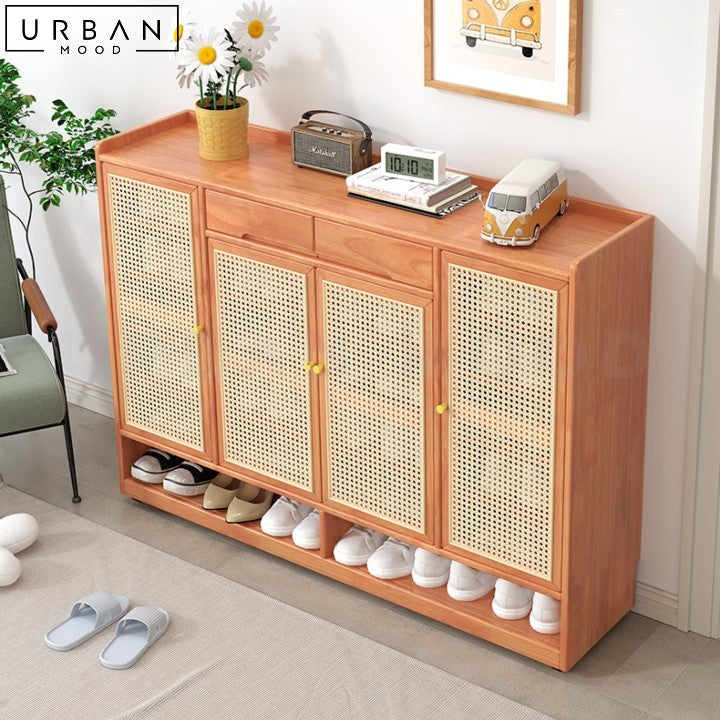 VEER Japandi Rattan Shoe Cabinet