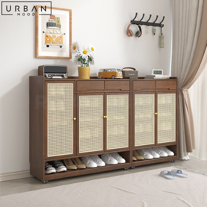 VEER Japandi Rattan Shoe Cabinet