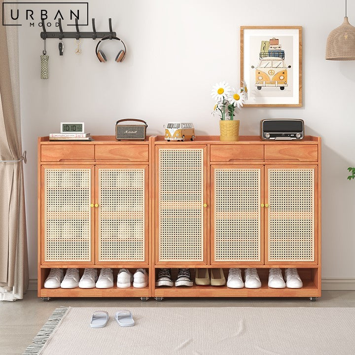 VEER Japandi Rattan Shoe Cabinet