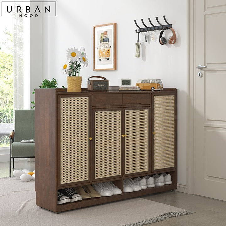 VEER Japandi Rattan Shoe Cabinet