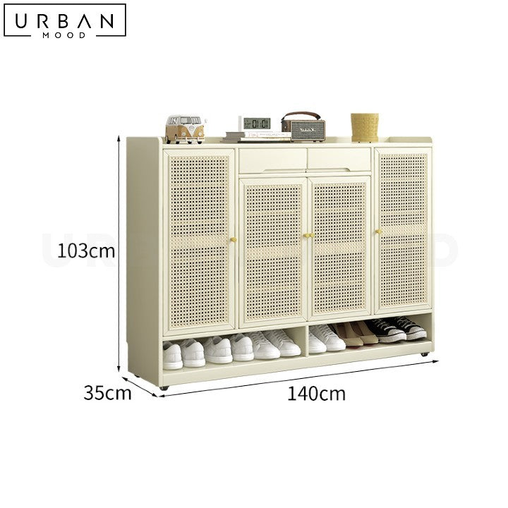 VEER Japandi Rattan Shoe Cabinet