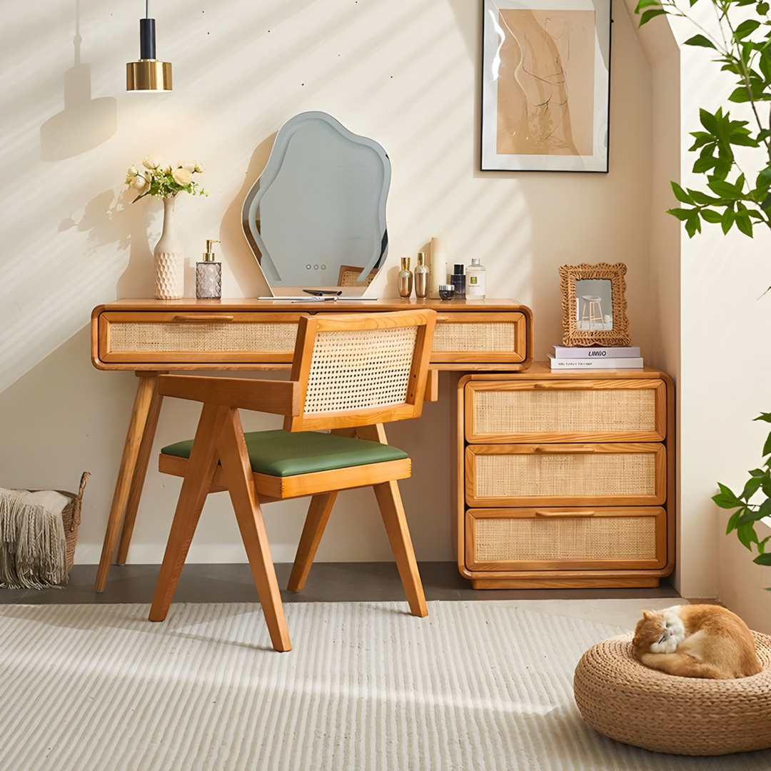 VELMOR Rustic Solid Wood Vanity Table - Urban Mood Singapore