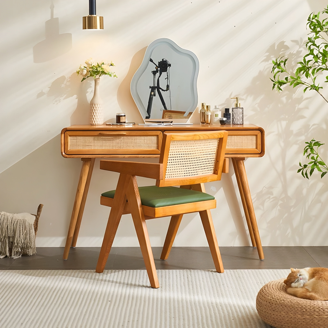 VELMOR Rustic Solid Wood Vanity Table - Urban Mood Singapore