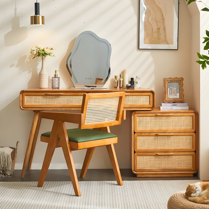 VELMOR Rustic Solid Wood Vanity Table - Urban Mood Singapore