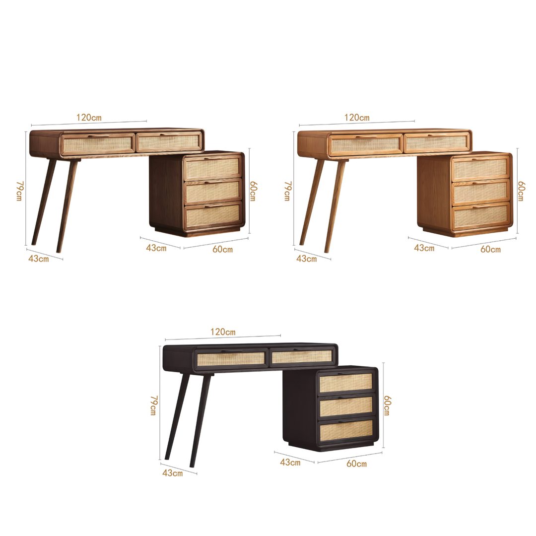 VELMOR Rustic Solid Wood Vanity Table - Urban Mood Singapore