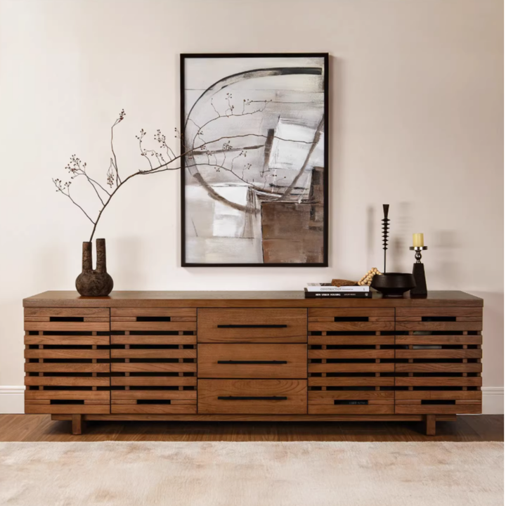 VELMIE Farmhouse Solid Wood TV Console - Urban Mood Singapore