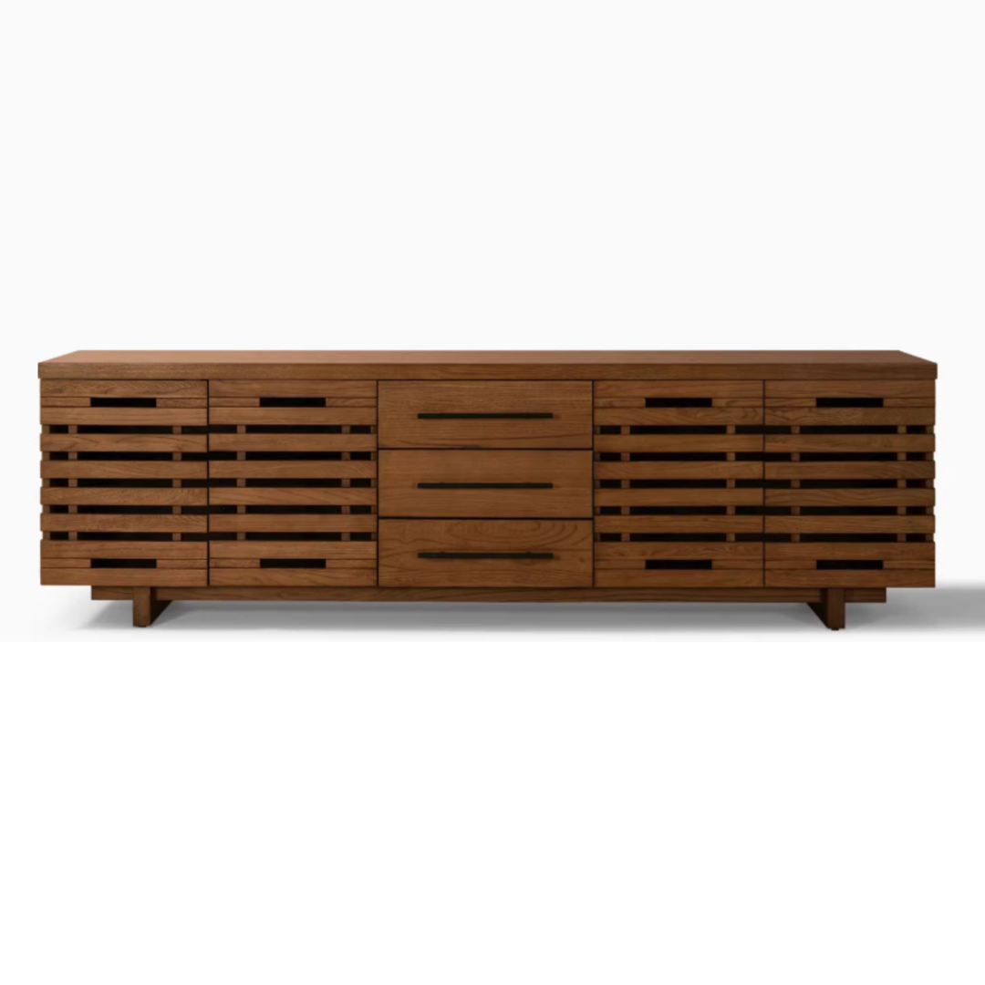 VELMIE Farmhouse Solid Wood TV Console - Urban Mood Singapore