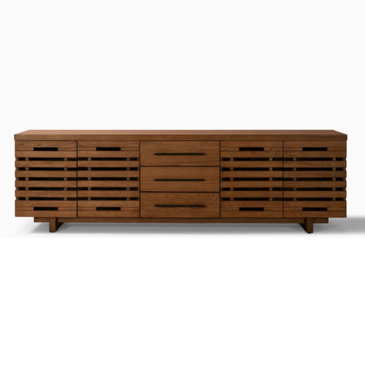 VELMIE Farmhouse Solid Wood TV Console - Urban Mood Singapore