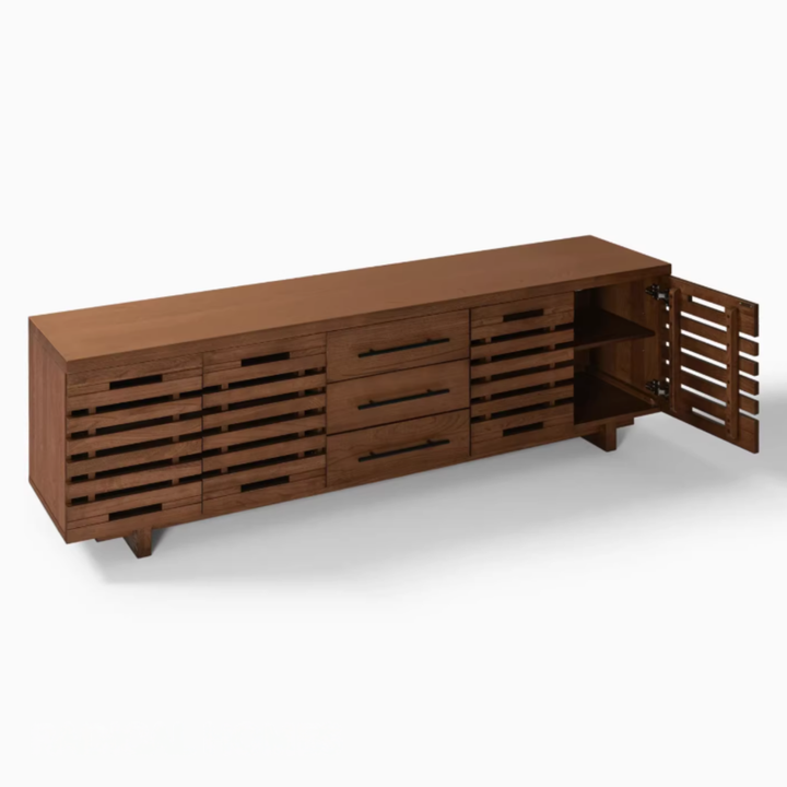 VELMIE Farmhouse Solid Wood TV Console - Urban Mood Singapore