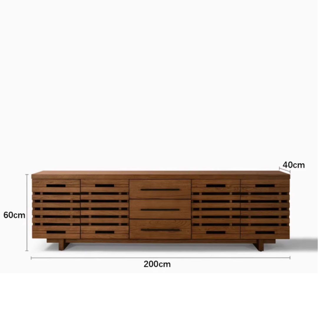 VELMIE Farmhouse Solid Wood TV Console - Urban Mood Singapore