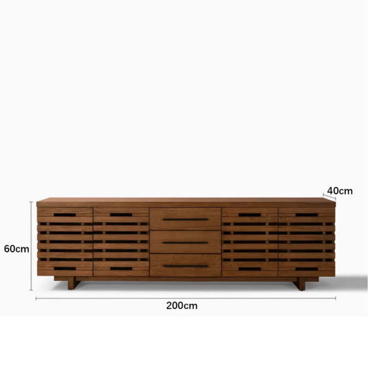 VELMIE Farmhouse Solid Wood TV Console - Urban Mood Singapore