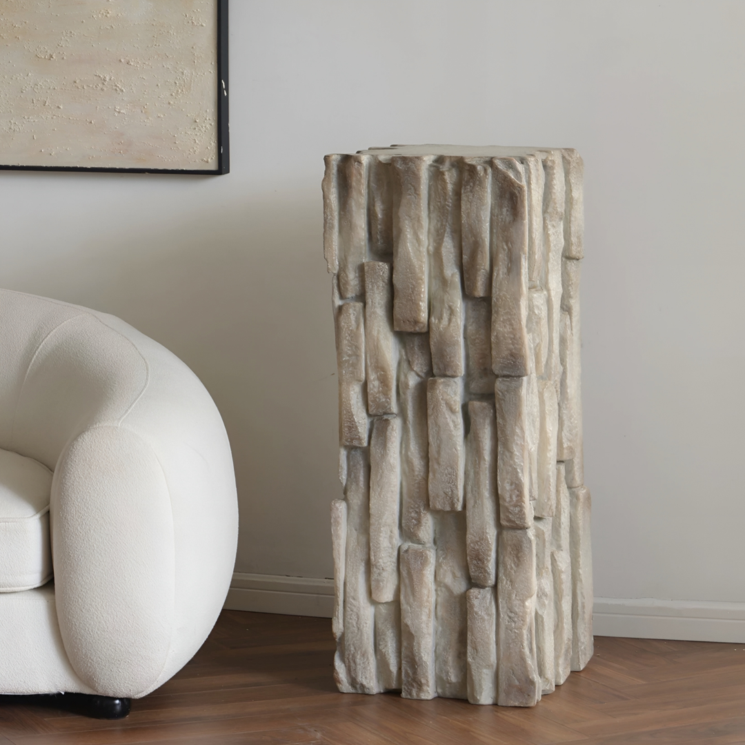 VERALIS Modern Stone Sculptural Pedestal - Urban Mood Singapore
