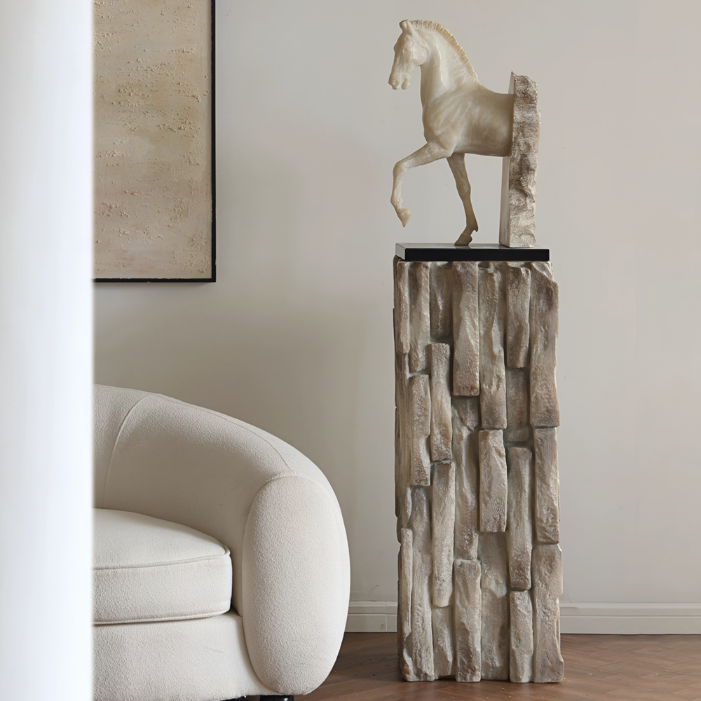 VERALIS Modern Stone Sculptural Pedestal - Urban Mood Singapore