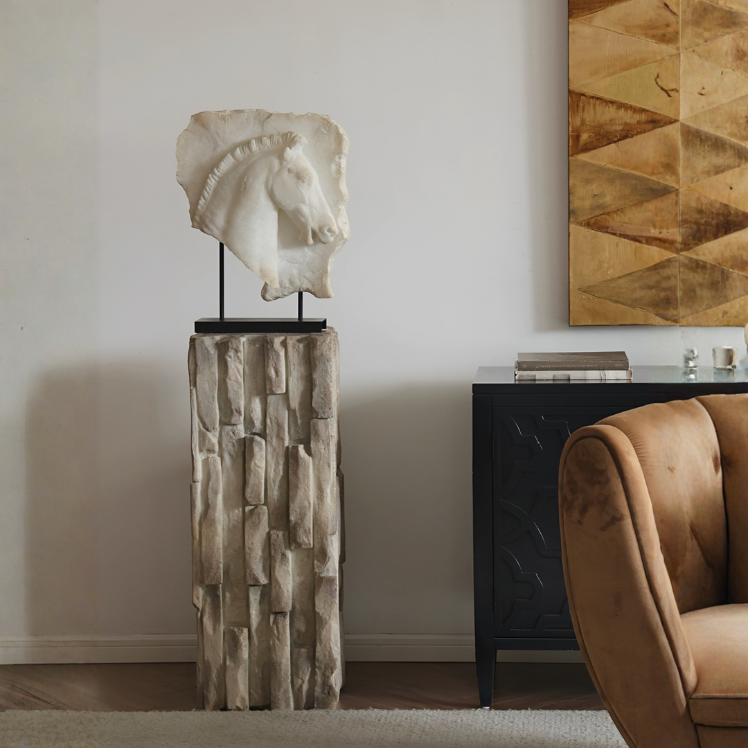 VERALIS Modern Stone Sculptural Pedestal - Urban Mood Singapore