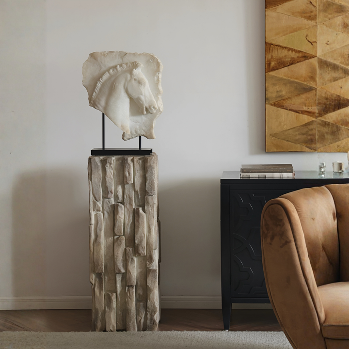 VERALIS Modern Stone Sculptural Pedestal - Urban Mood Singapore