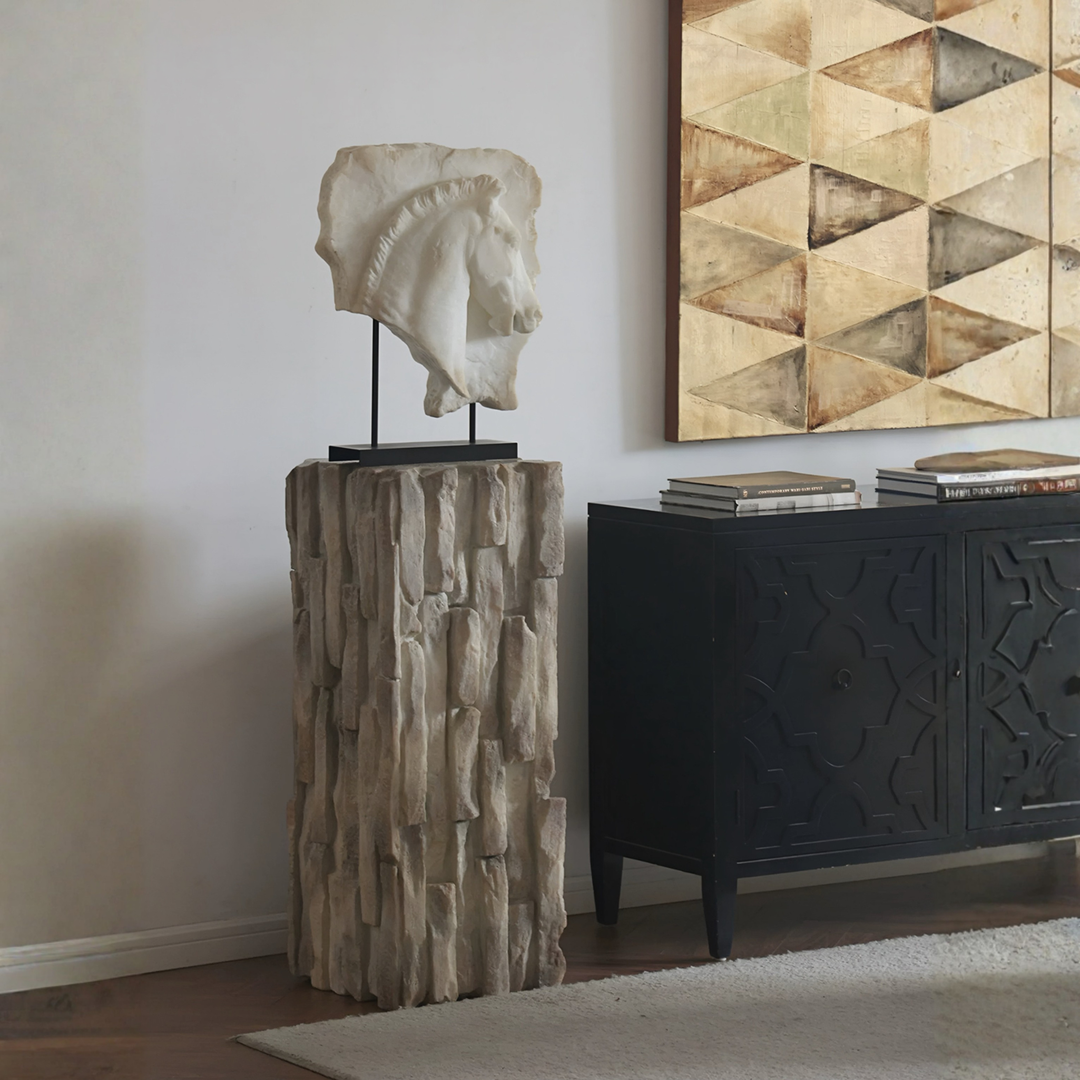 VERALIS Modern Stone Sculptural Pedestal - Urban Mood Singapore